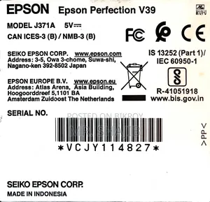 Epson V39 Flatbed Scanner