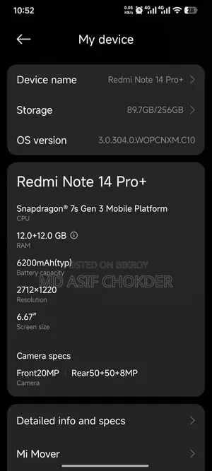 Xiaomi Redmi Note 14 Pro+ 5G 256 GB White
