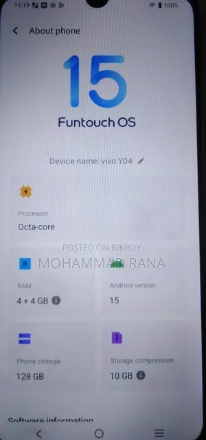 Vivo Y04 128 GB Blue