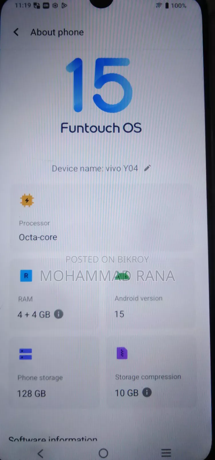 Vivo Y04 128 GB Blue
