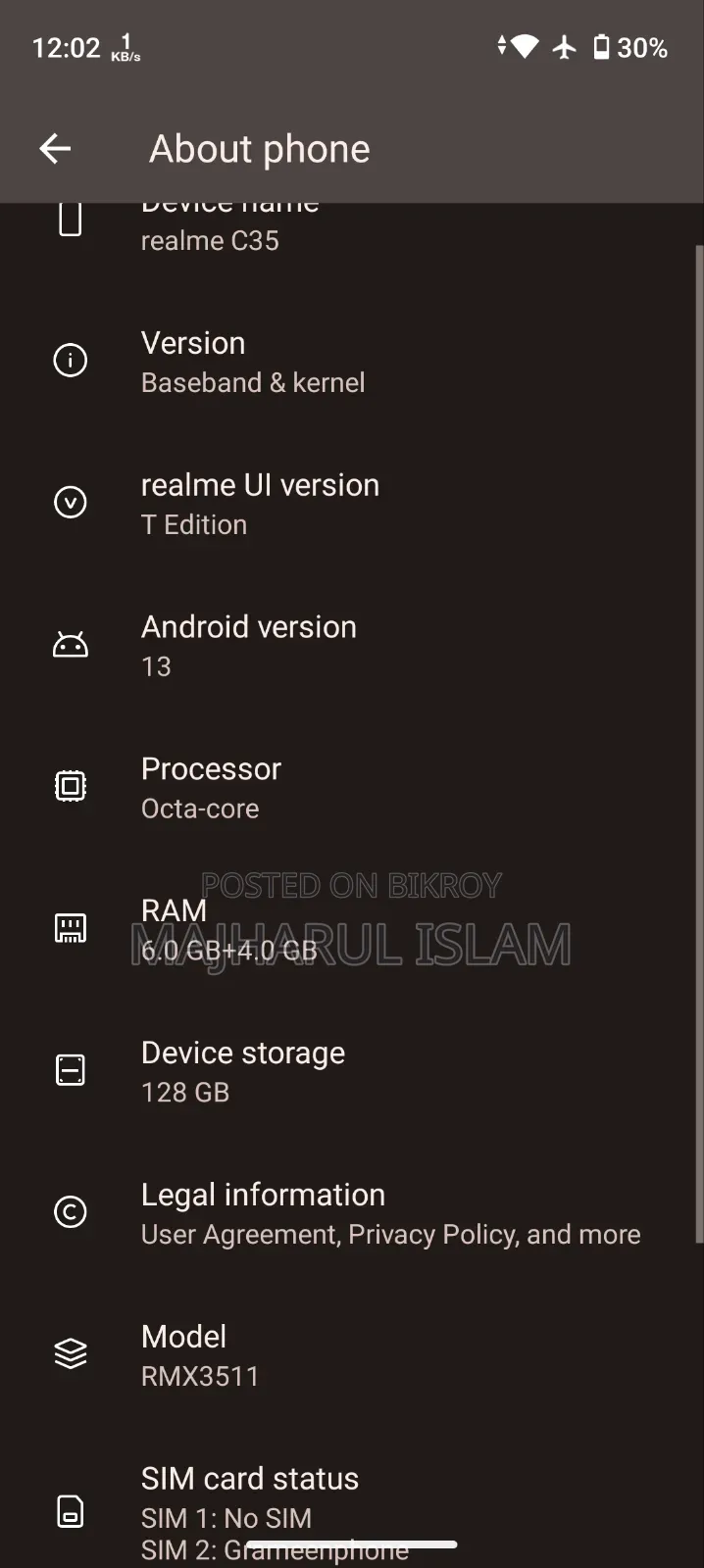 Realme C35 128 GB Blue