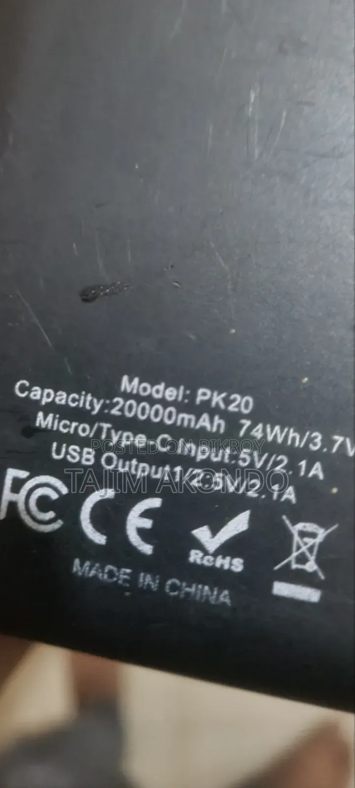20,000 mAh Power Bank Plus Anker Original Charger