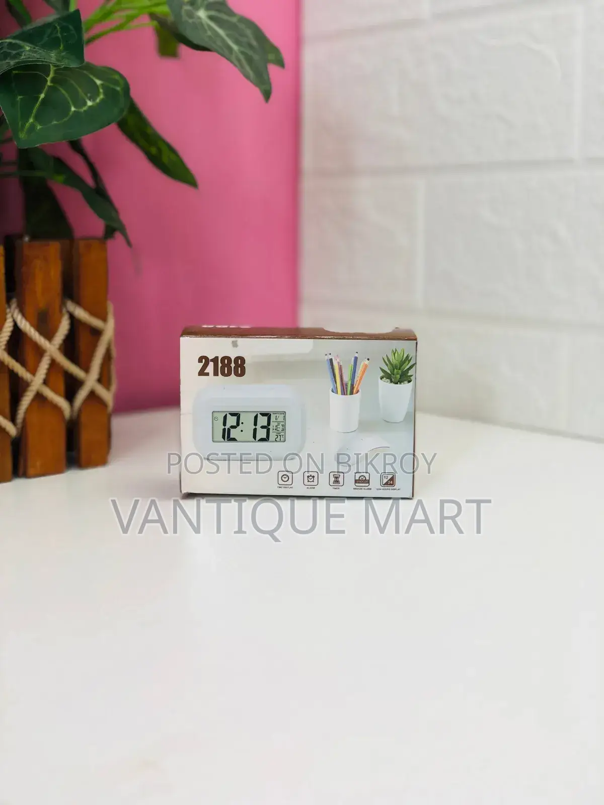 LED Mini Digital LCD Table Alarm Clock Timers T0388