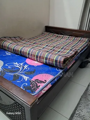 সেগুন কাঠের খাট ম্যাট্রেস ও তোশকসহ