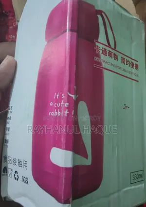 🐰✨ Cute Bunny Glass Water Bottle – 330ml ✨🐰