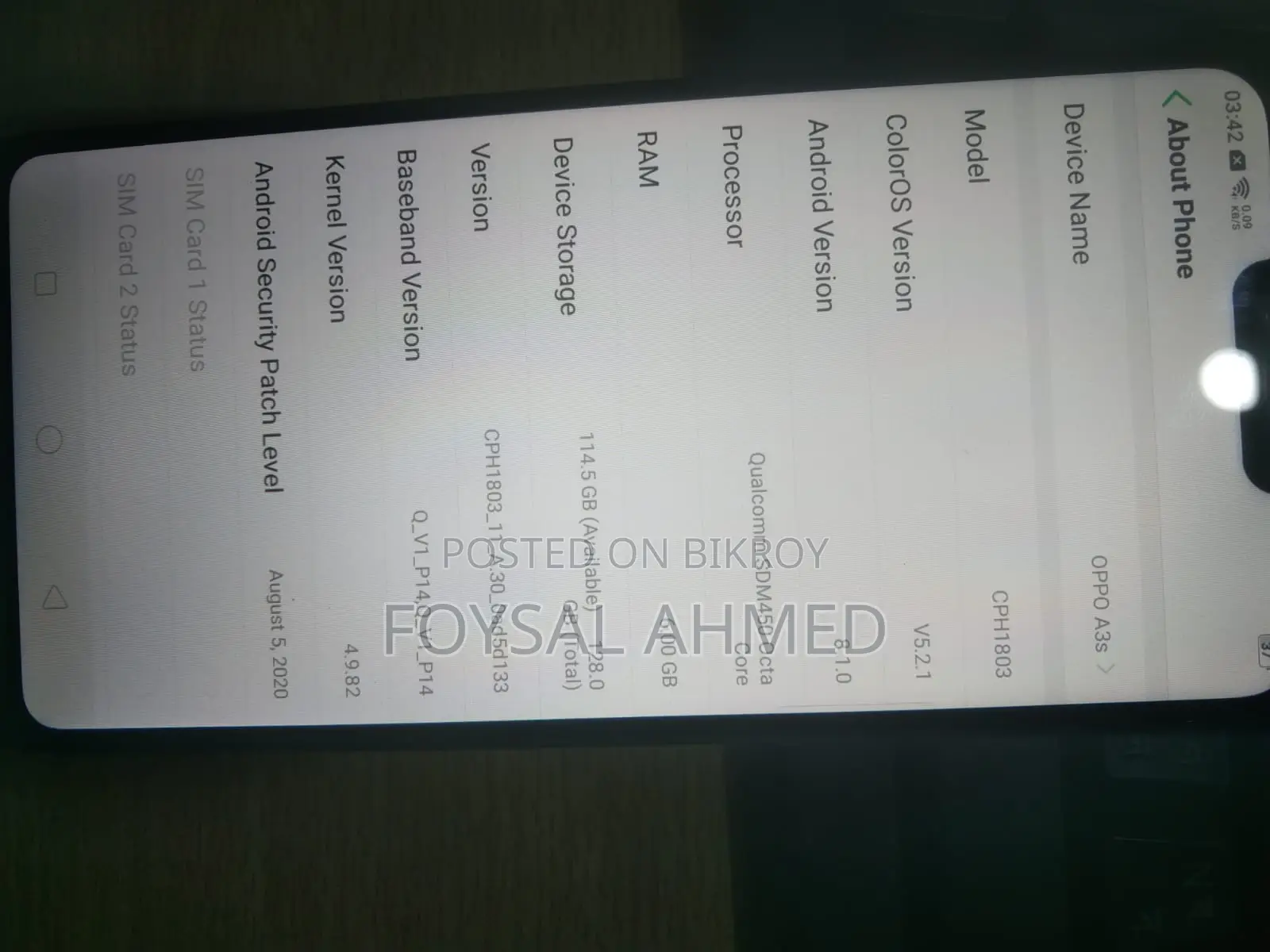 Oppo A3s 256 GB Blue