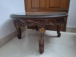 সেগুন কাঠের টেবিল গ্লাস টপসহ 
Shegun Wood Big Table With Glass On Top