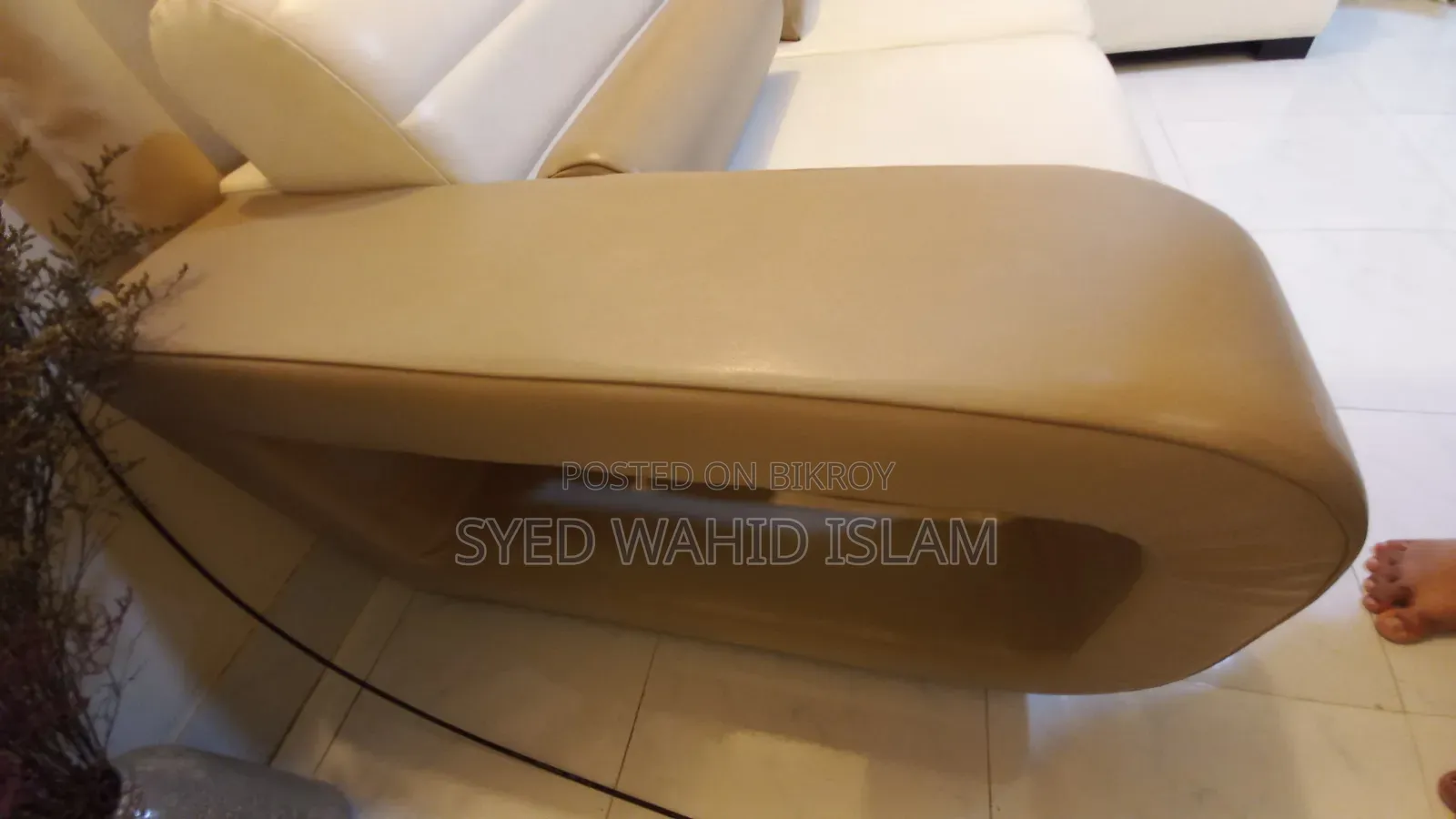 Modern L Shaped Sofa White PU Premium Leather