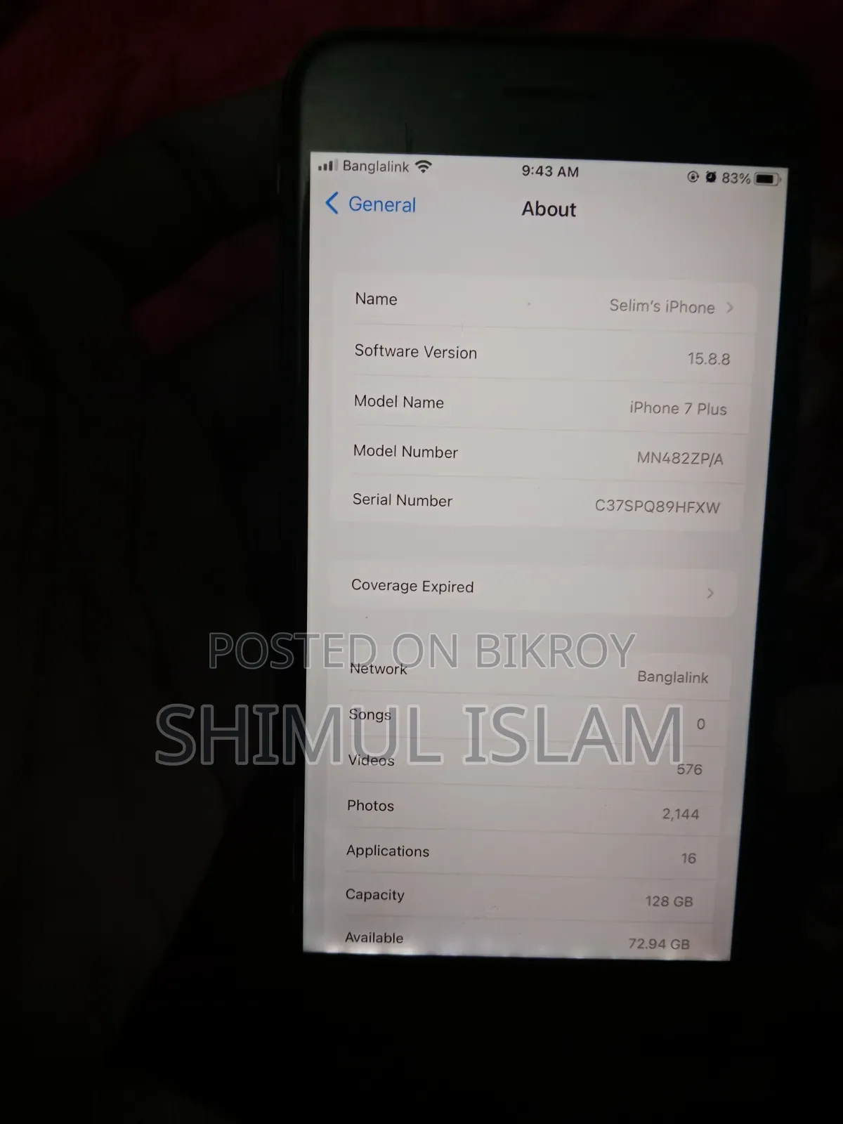 Apple iPhone 7 Plus 128 GB Black