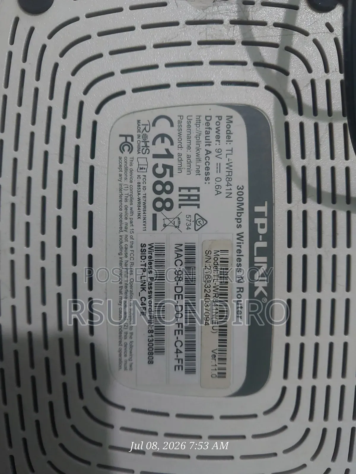 Tp-Link Tl-Wr841n (Eu) V11 Router