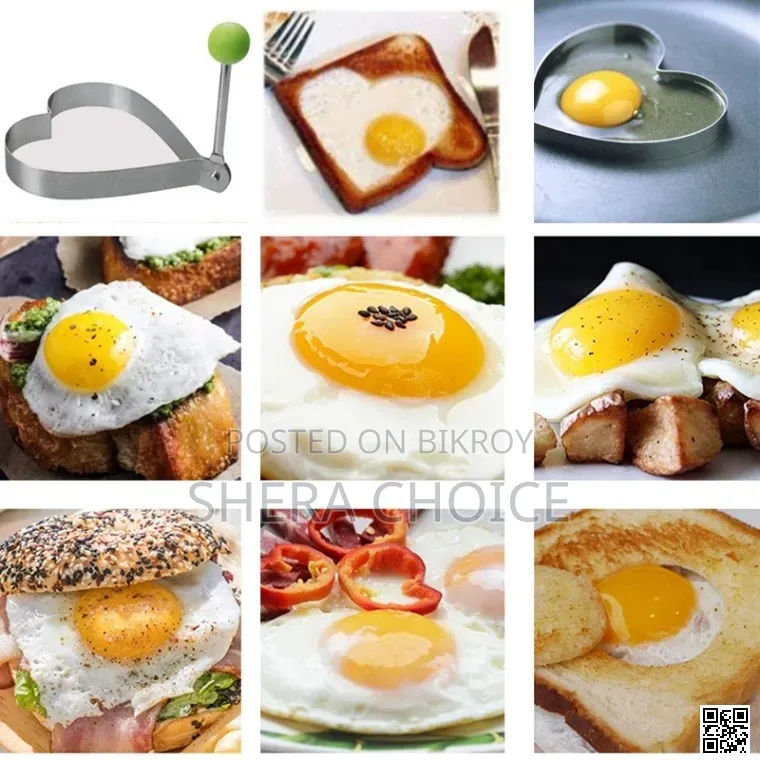4 Piece Fried Egg Tools, Stainless Steel Omelet Mold Breakfast