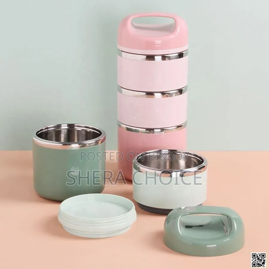 Tedemei 4-Layer Stainless Steel Leak-Proof Handle Lunch Box