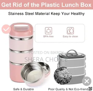 Tedemei 4-Layer Stainless Steel Leak-Proof Handle Lunch Box