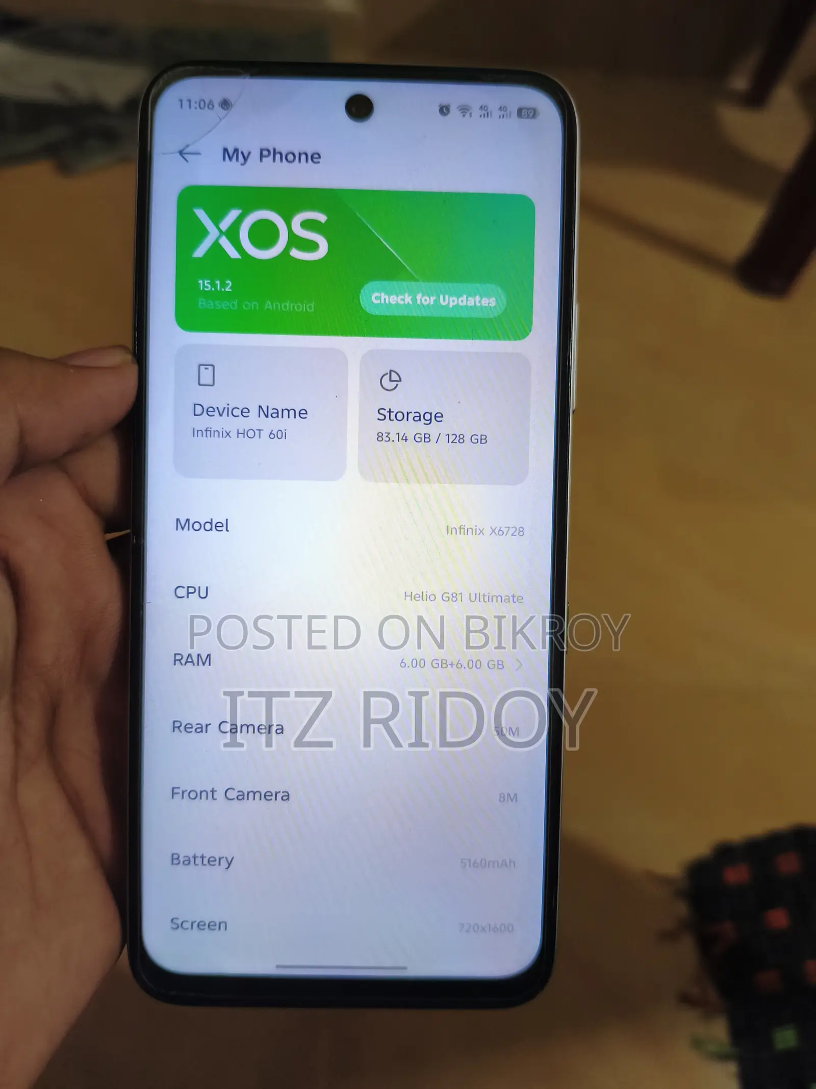 Infinix Hot 60i 128 GB Silver
