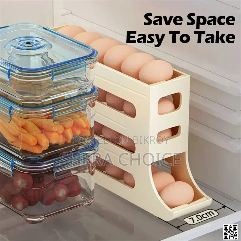 4-Tier Egg Dispenser, Refrigerator Egg Storage 4-Tier