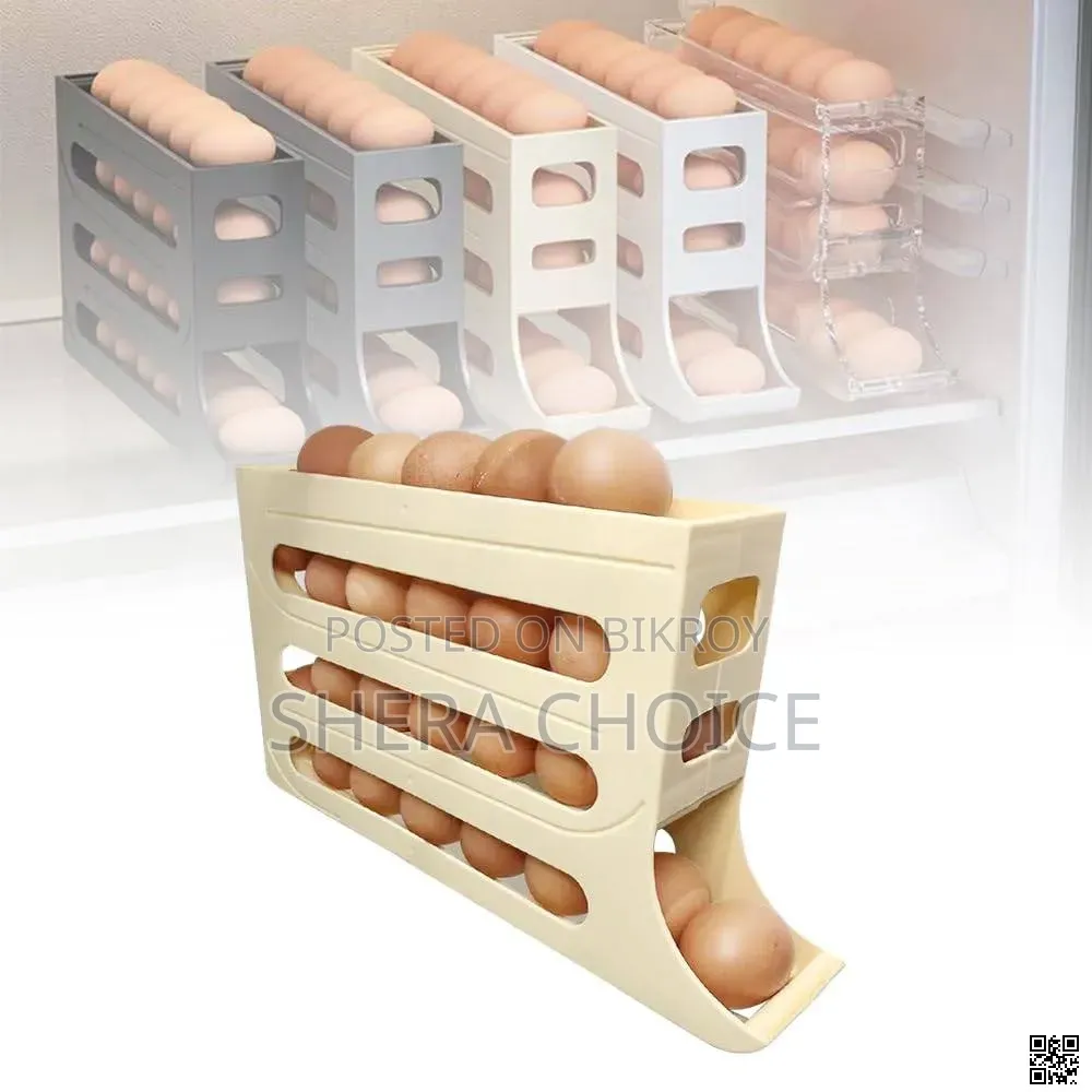 4-Tier Egg Dispenser, Refrigerator Egg Storage 4-Tier