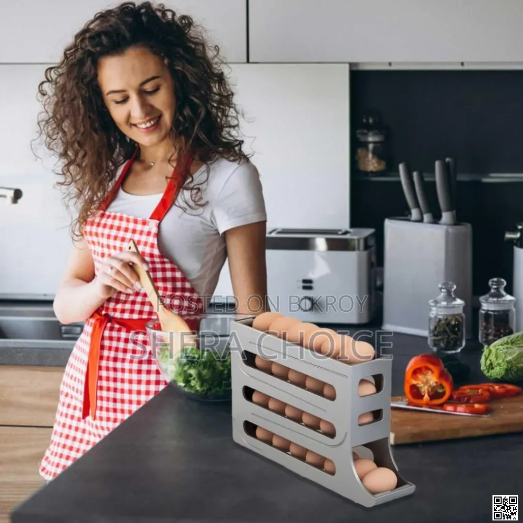 4-Tier Egg Dispenser, Refrigerator Egg Storage 4-Tier