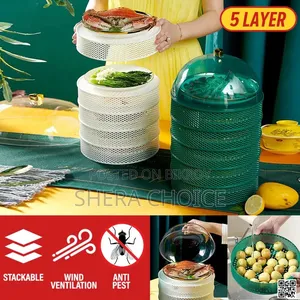 5 Layer Food Cover, Transparent Stackable Dustproof