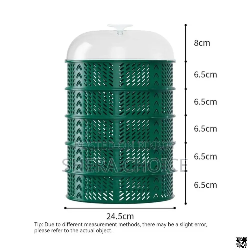5 Layer Food Cover, Transparent Stackable Dustproof
