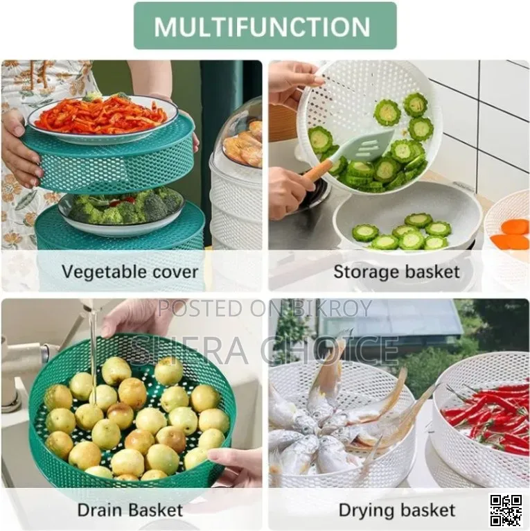 5 Layer Food Cover, Transparent Stackable Dustproof