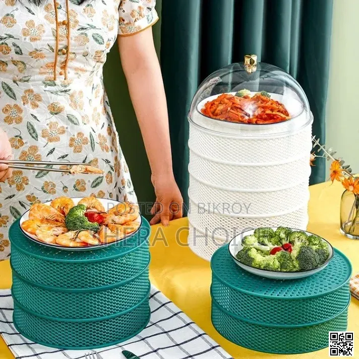 5 Layer Food Cover, Transparent Stackable Dustproof