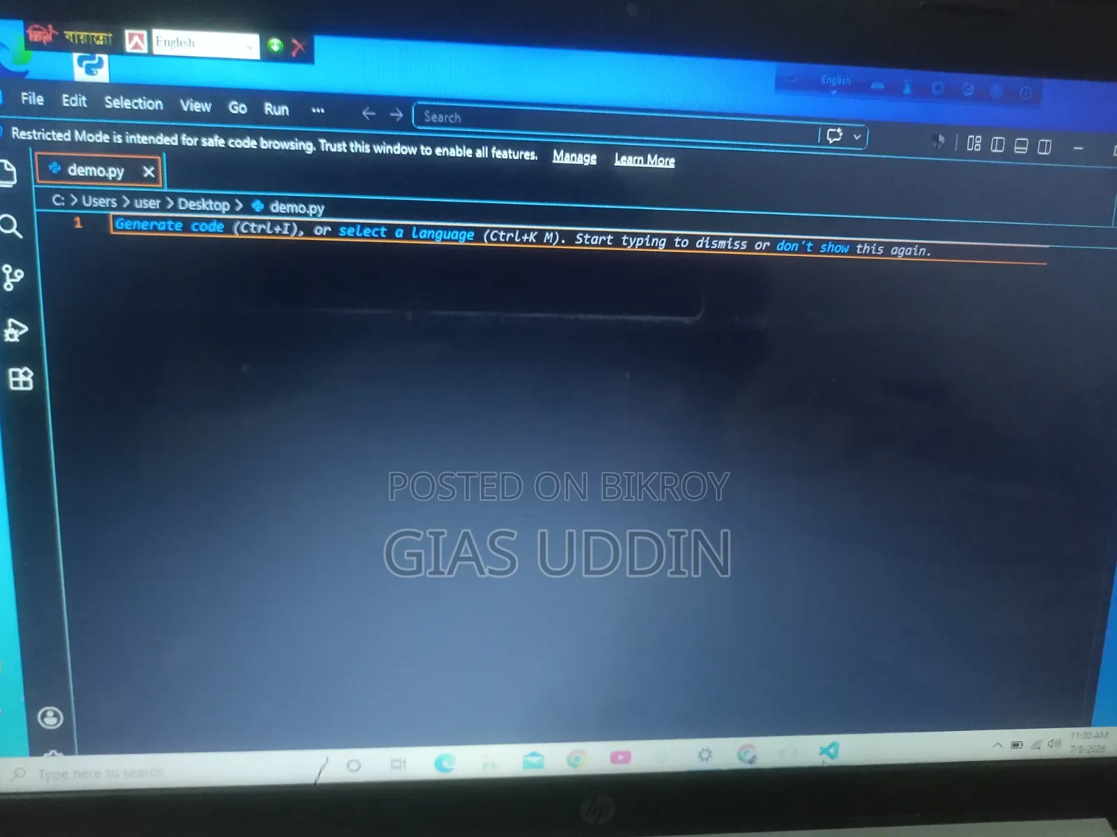 Laptop HP 15 4GB Intel Celeron HDD+SSD 128GB