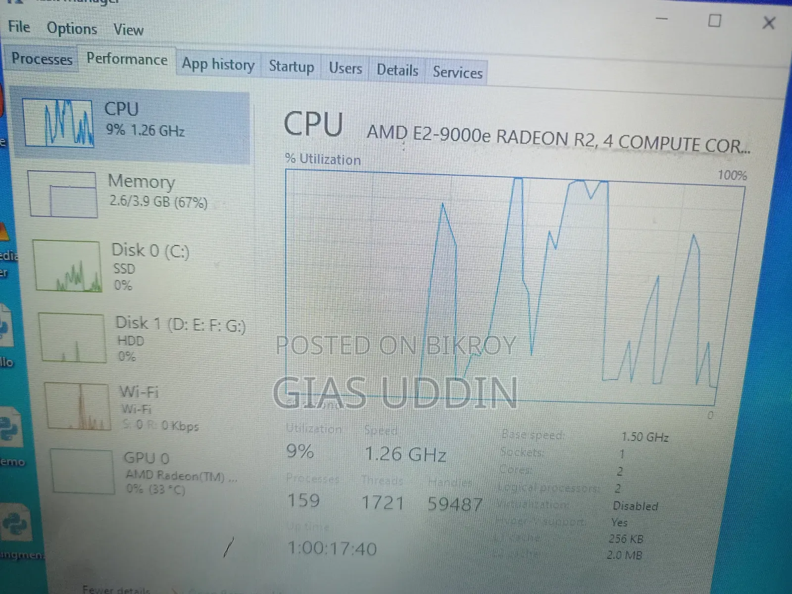 Laptop HP 15 4GB Intel Celeron HDD+SSD 128GB