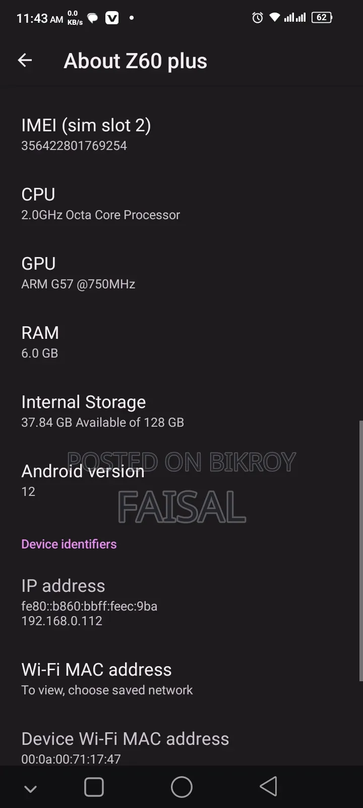 Symphony Z60 64 GB Blue