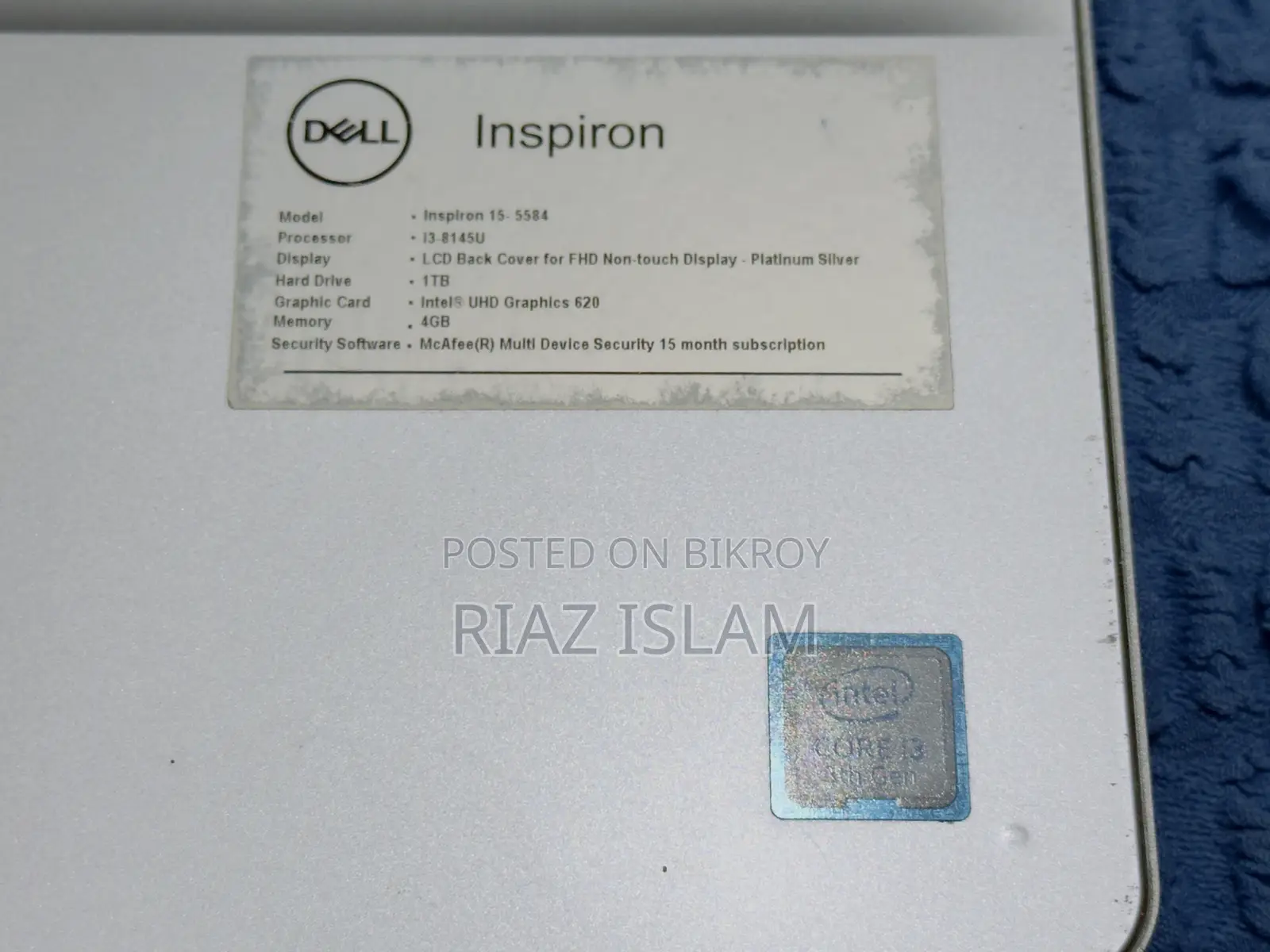 Laptop Dell Inspiron 15 4GB Intel Core i3 HDD+SSD 1TB