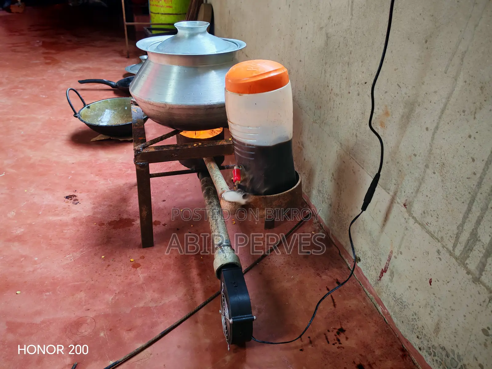 Stove made with burnt oil
