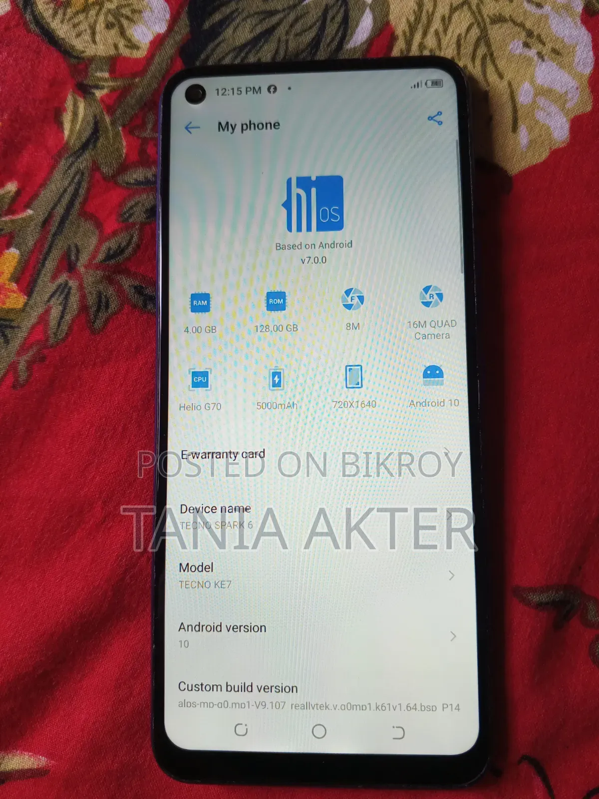 Tecno Spark 6.0 64 GB Blue