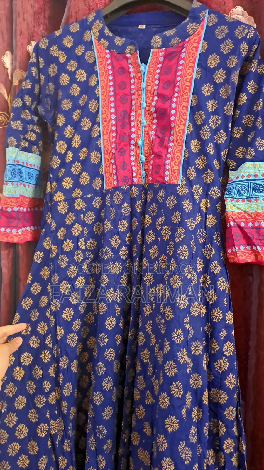 নীল রঙের ট্র্যাডিশনাল ফ্রক