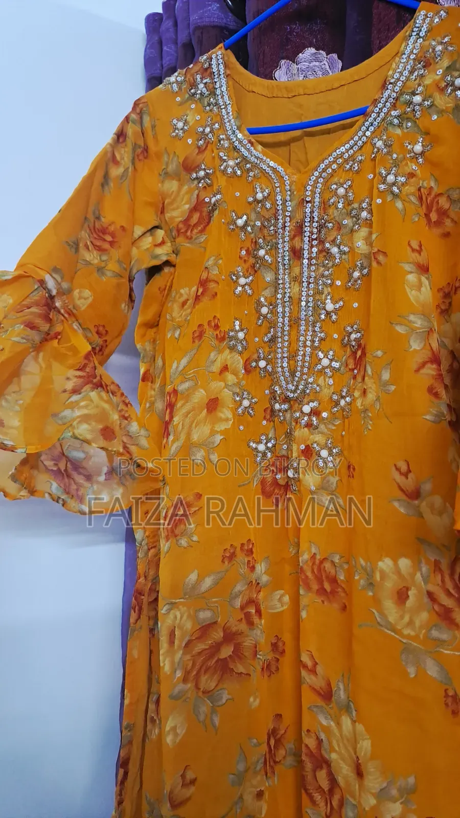 Yellow Flawless Sleeves Up Stoned Dress