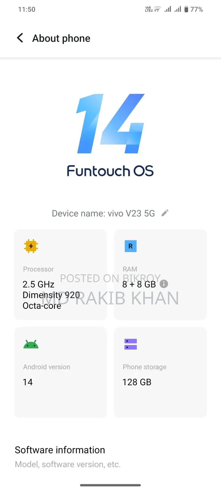 Vivo V23 5G 128 GB Black