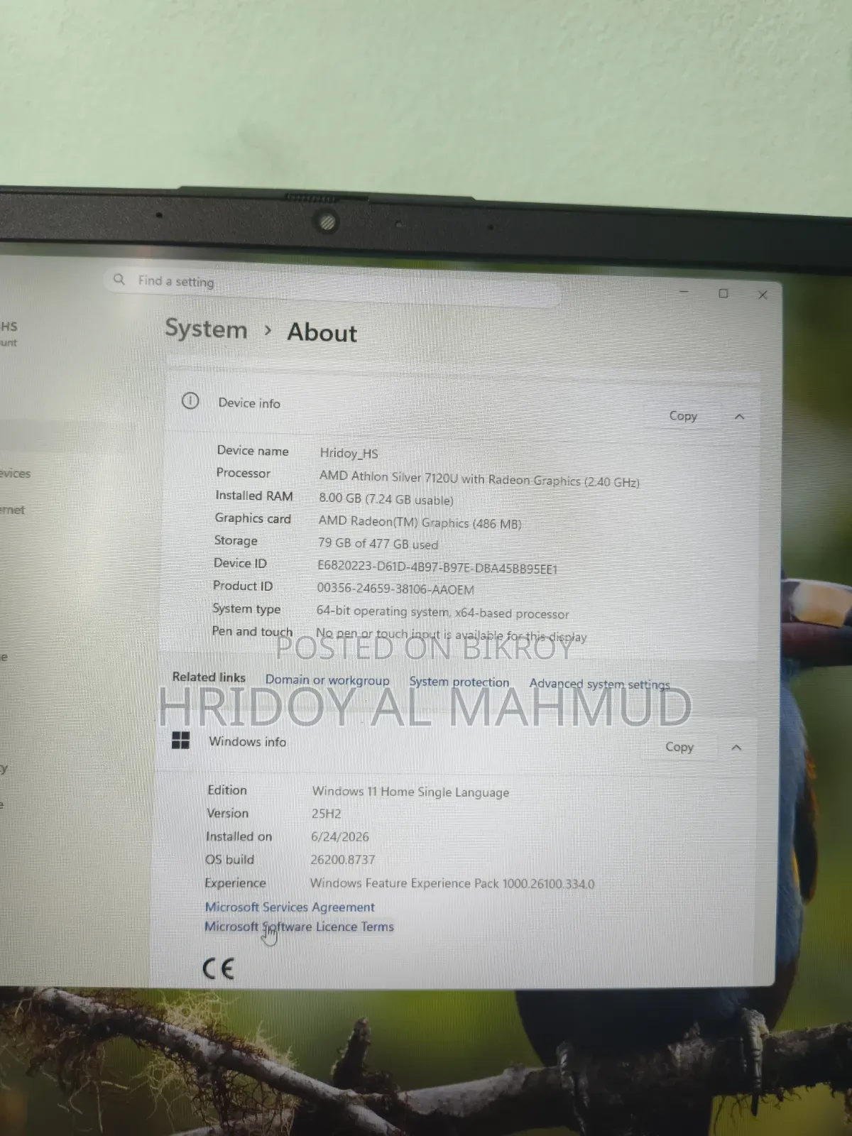 Laptop HP 15 8GB AMD Ryzen 3 SSD 512GB