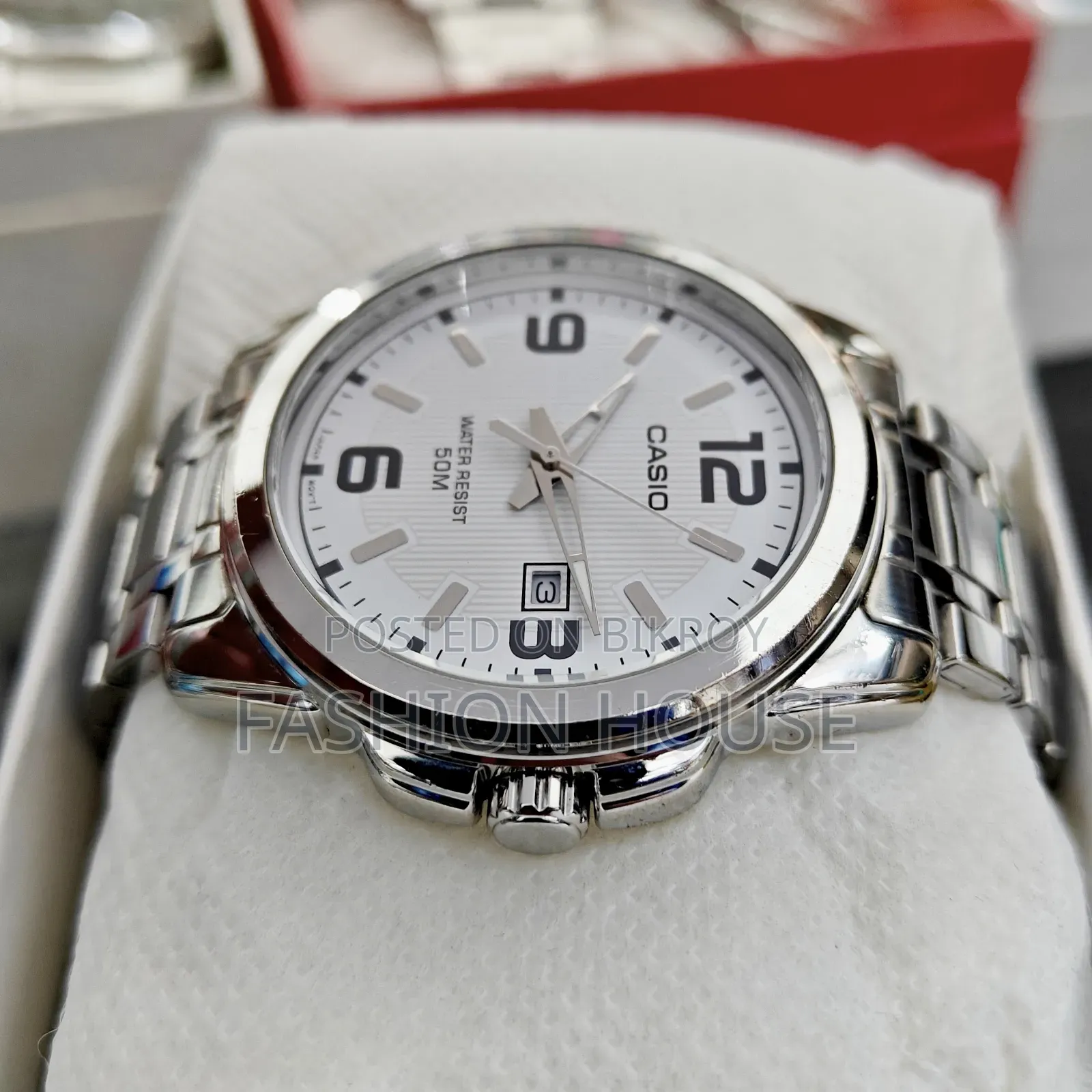 Casio MTP-1314 Men's Watch – White Dial Stainless Steel