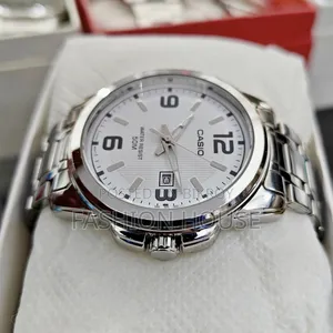 Casio MTP-1314 Men's Watch – White Dial Stainless Steel