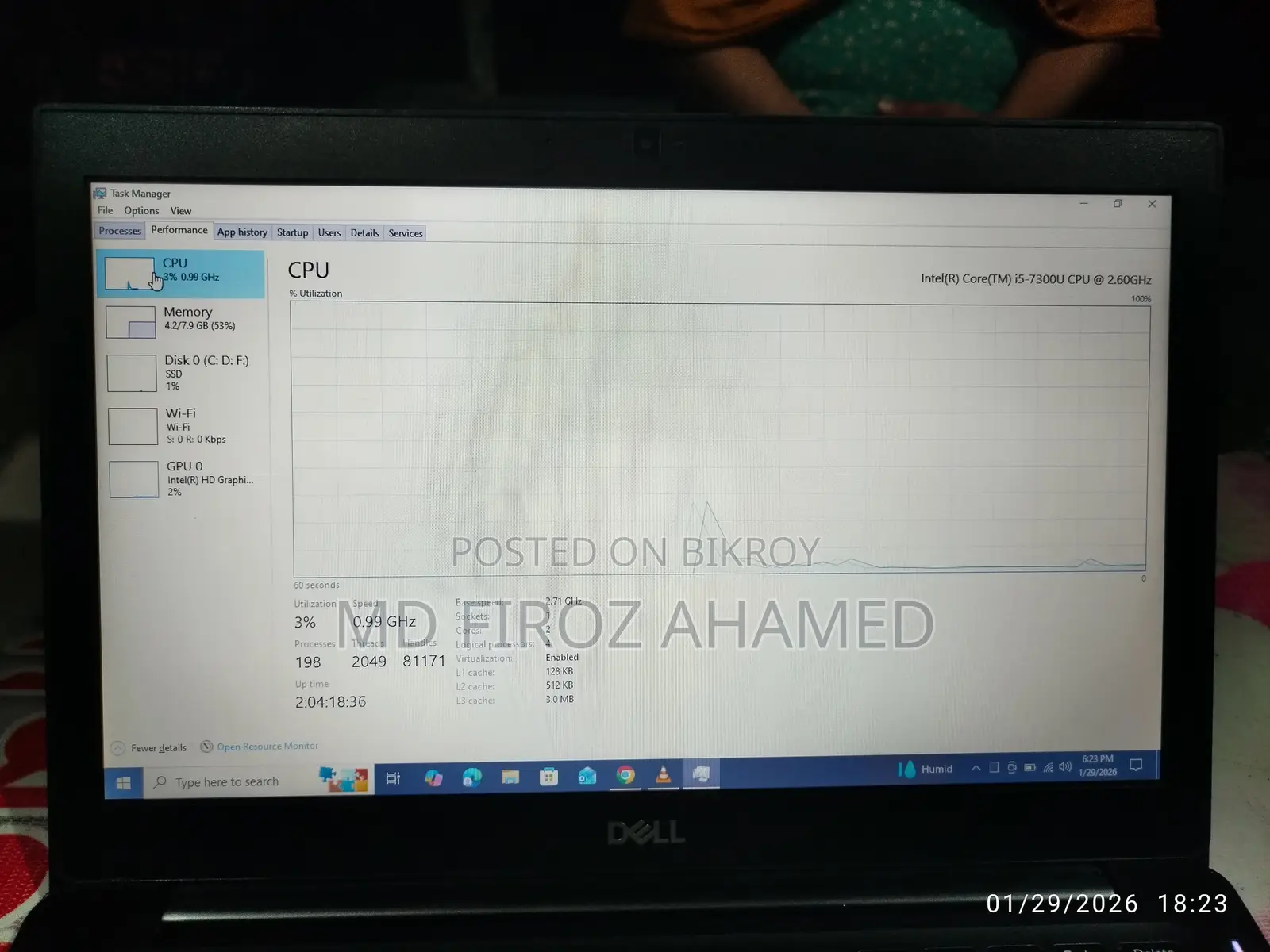 Laptop Dell Latitude 7290 8GB Intel Core i5 SSD 256GB