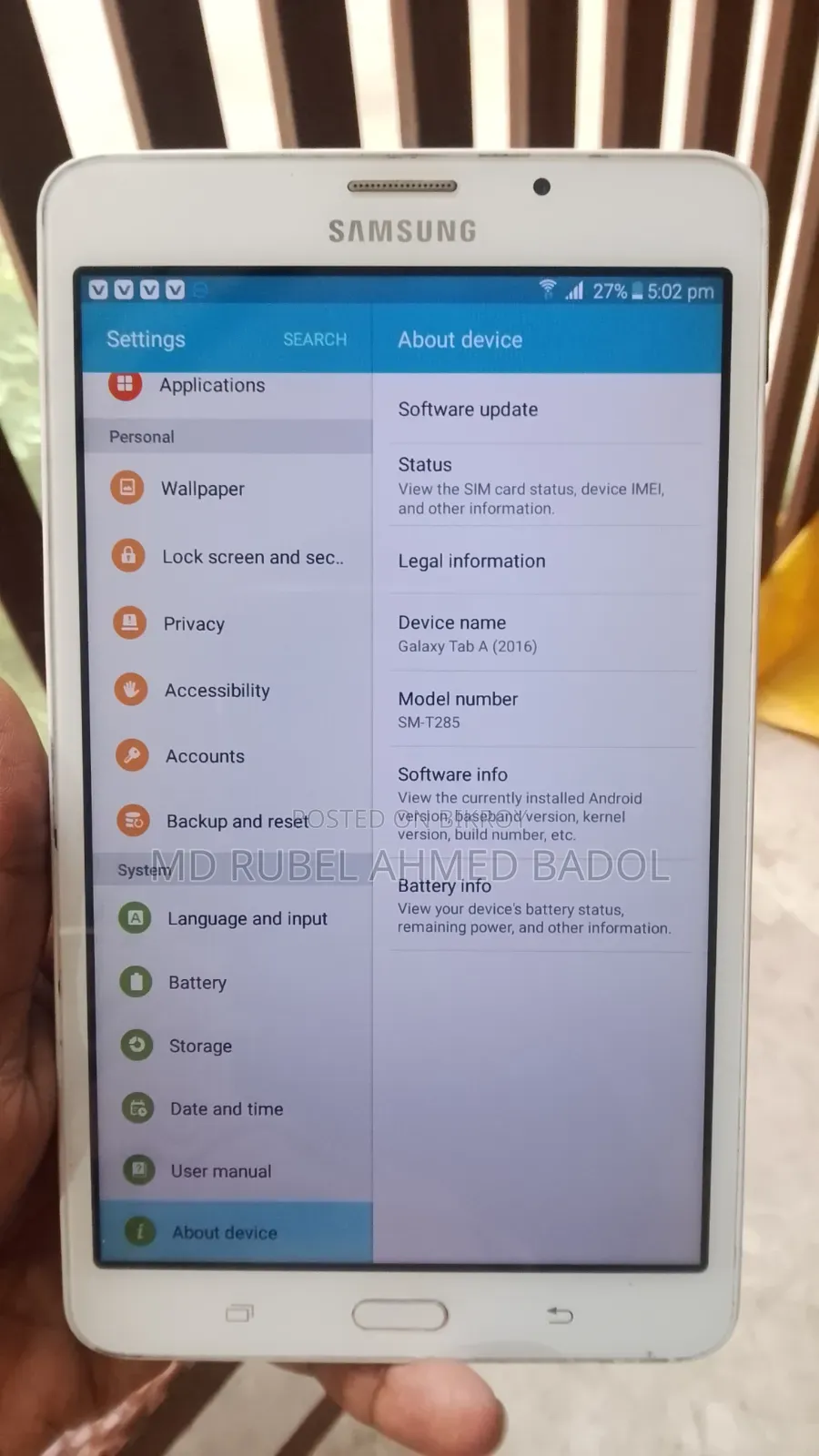 Samsung Galaxy Tab A SM-T285 8 GB White