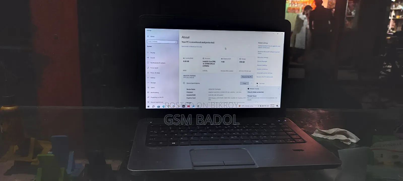 Laptop HP ProBook 440 6GB Intel Core i3 HDD+SSD 512GB