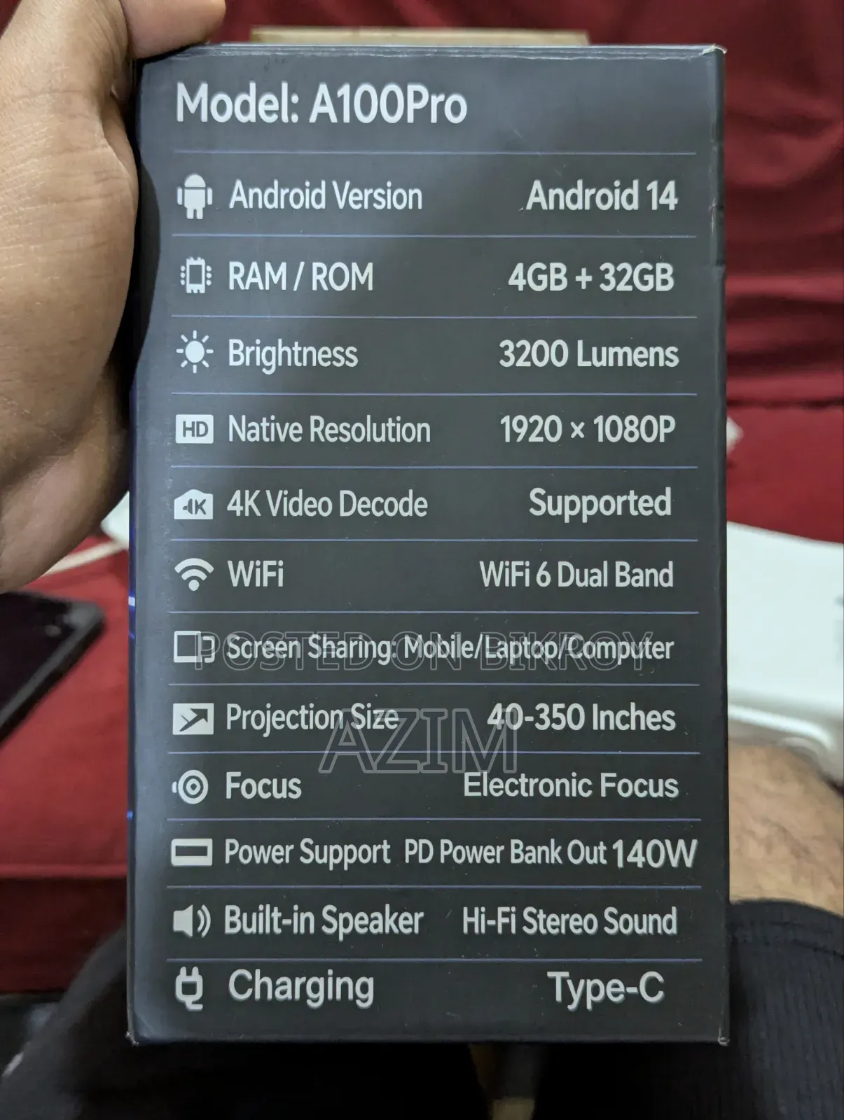 Vexion A100 Pro Smart Android Projector (4gb/32gb)