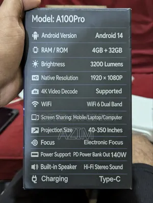 Vexion A100 Pro Smart Android Projector (4gb/32gb)