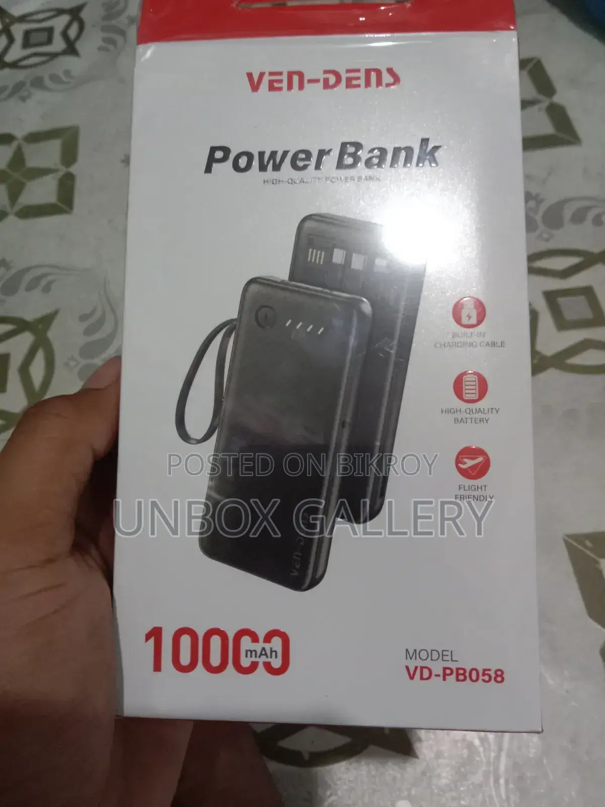 Ven Dens Vd-Pb058 10000mah Power Bank Black