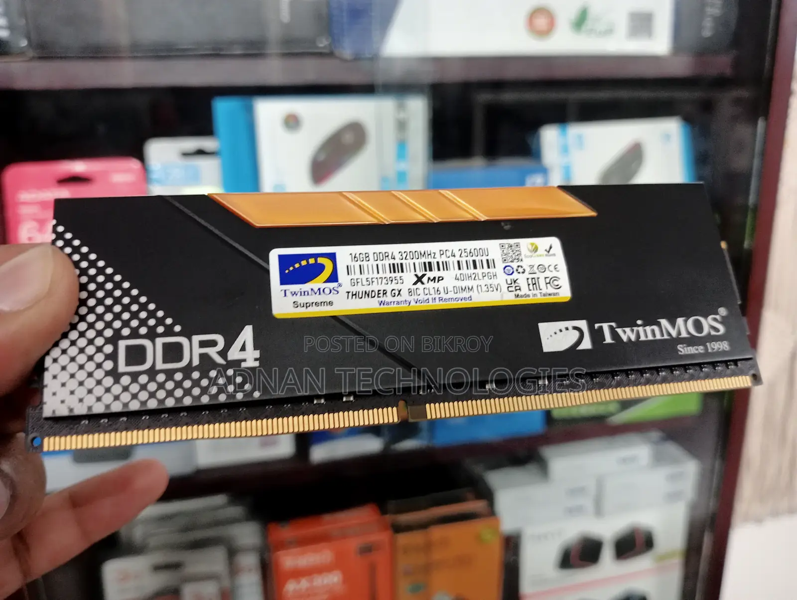 Twinmos Thunder Gx 16gb Ddr4 3200mhz U-Dimm Black Desktop Ram