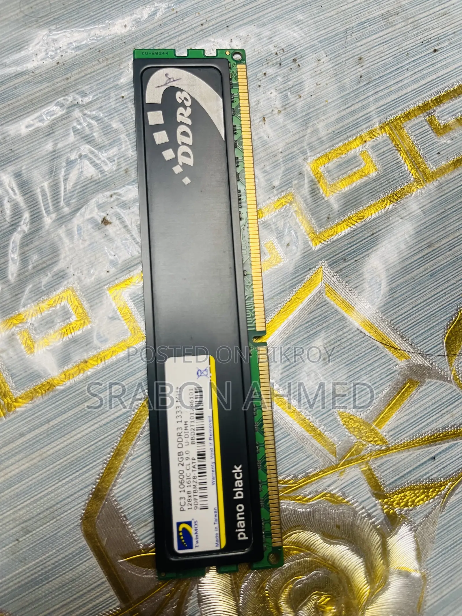 Twinmos Piano Black 2GB DDR3 1333MHz Desktop RAM