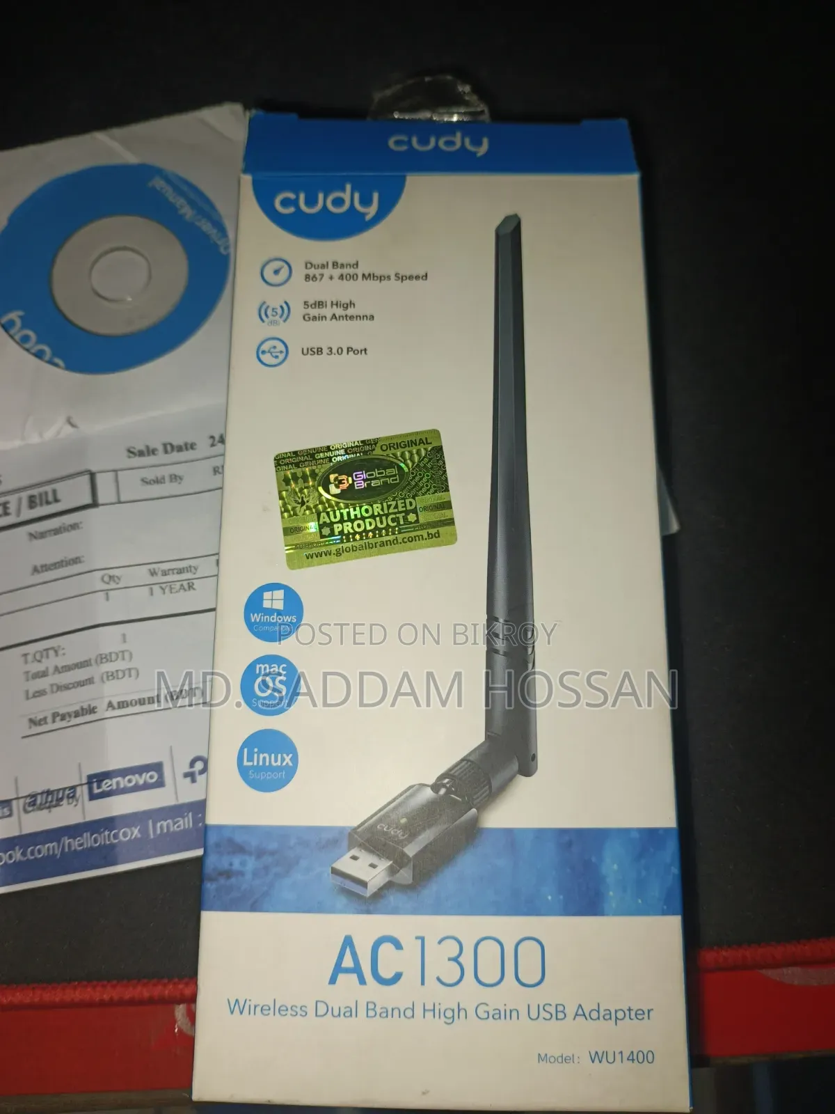Cudy 1300 Dual Band High Gain Wi-Fi Usb Adapter