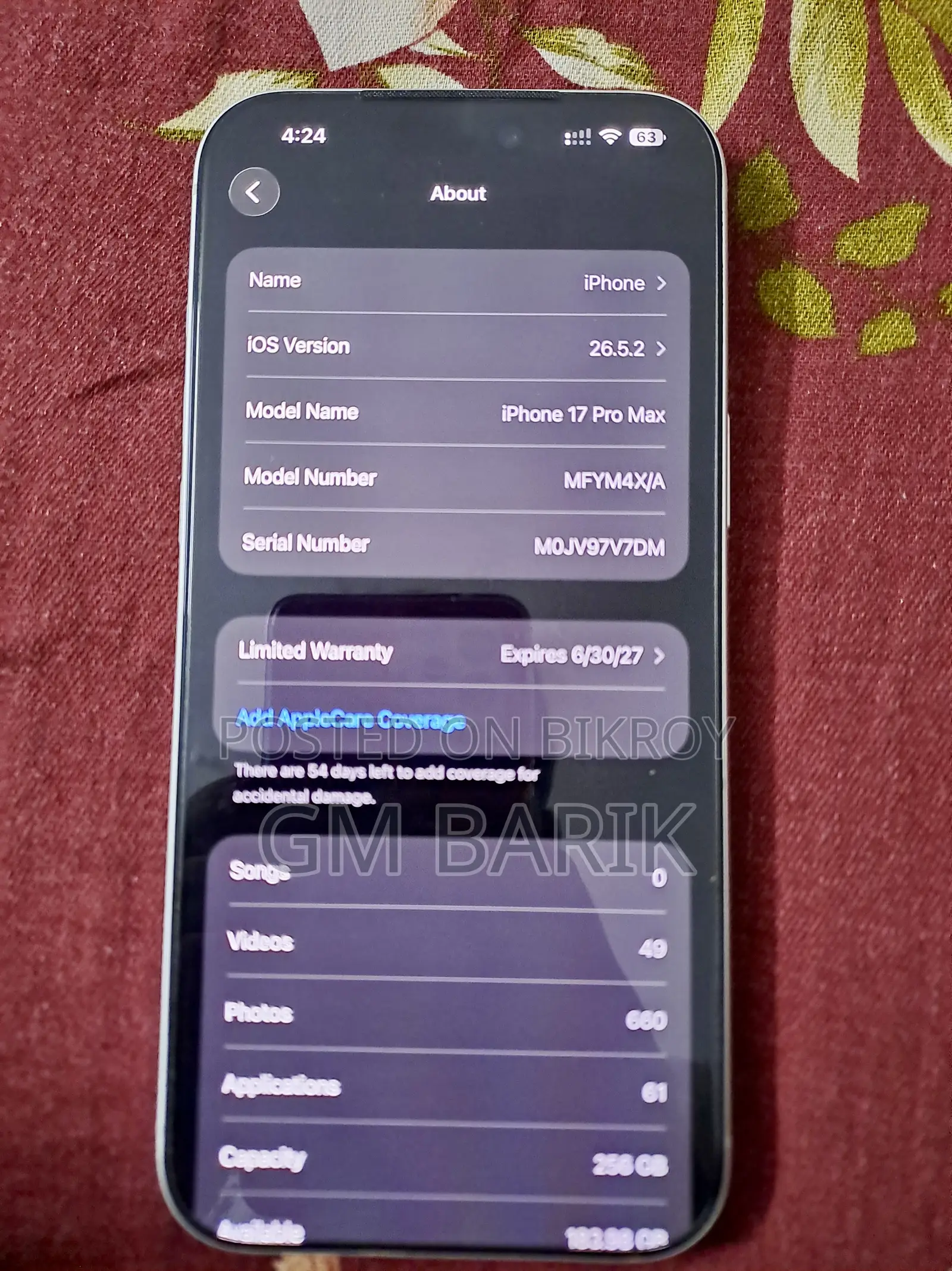 Apple iPhone 17 Pro Max 256 GB Silver
