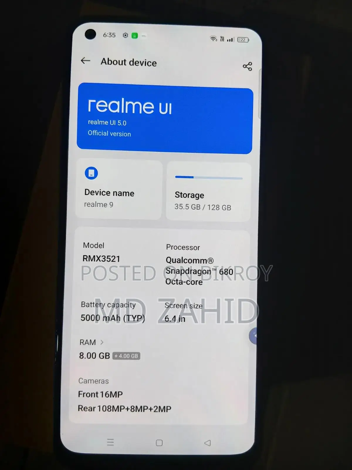 Realme 9 128 GB Orange