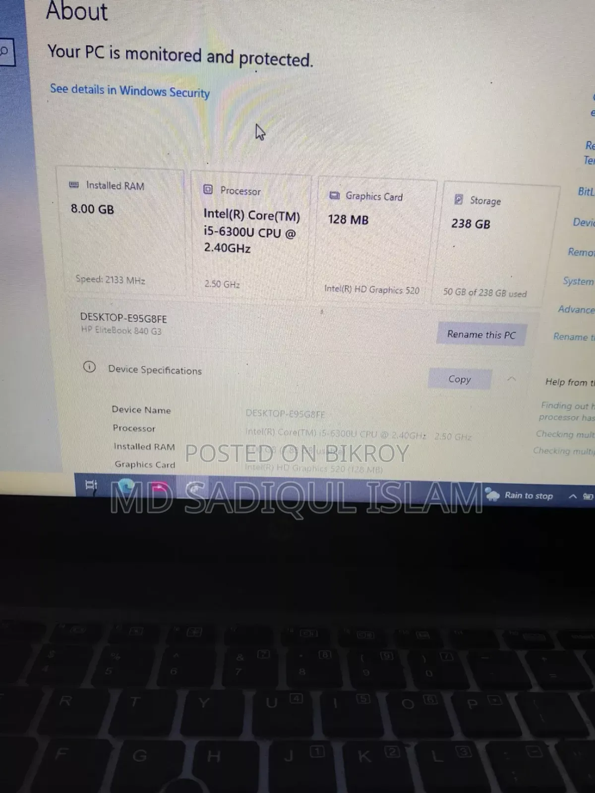 Laptop HP 8GB Intel Core I5 HDD 128GB