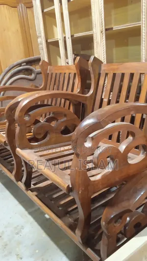 Teak wood sofa set in wood color
